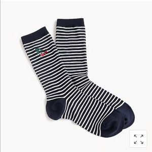 J. Crew Accessories - J. Crew Striped trouser sock cherry embroider NWT J. Crew Accessories - J. Crew Striped trouser sock cherry embroider NWT
